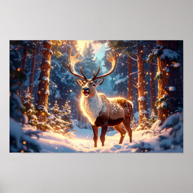 Reindeer of Santa Claus Poster (Front)