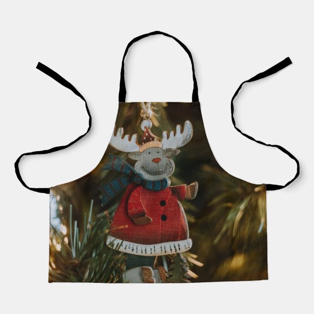 Reindeer Ornament Christmas Apron (Front)
