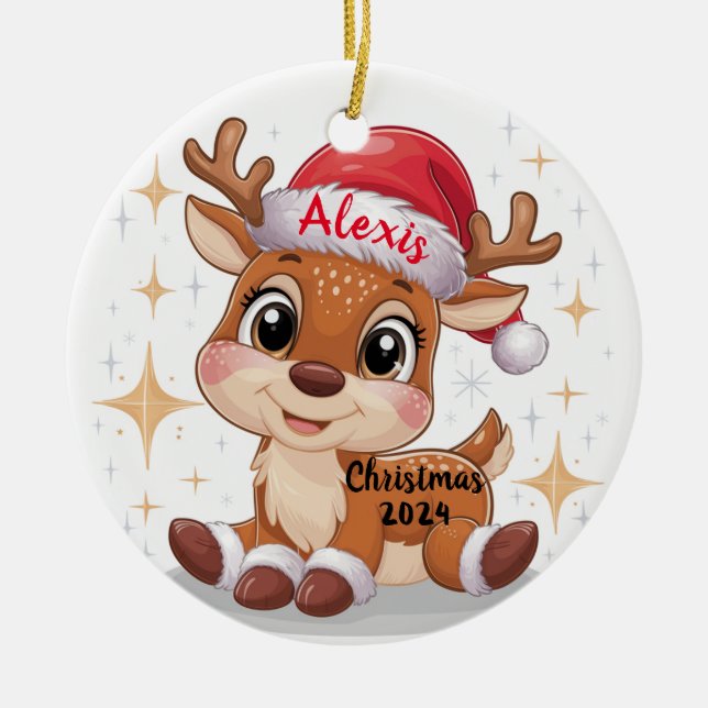 Reindeer Ornement de Noël personnalisé (Devant)