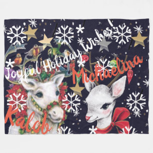 Reindeer Personalized Fleece Blanket