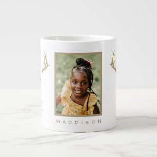 Reindeer Personalized Photo And Name Christmas Gia Large Coffee Mug