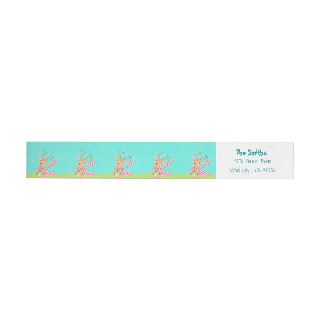 Reindeer personalized wraparound address labels (Individual)