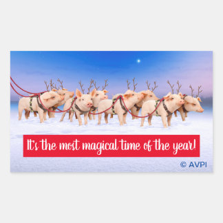 Reindeer Pigs Sticker