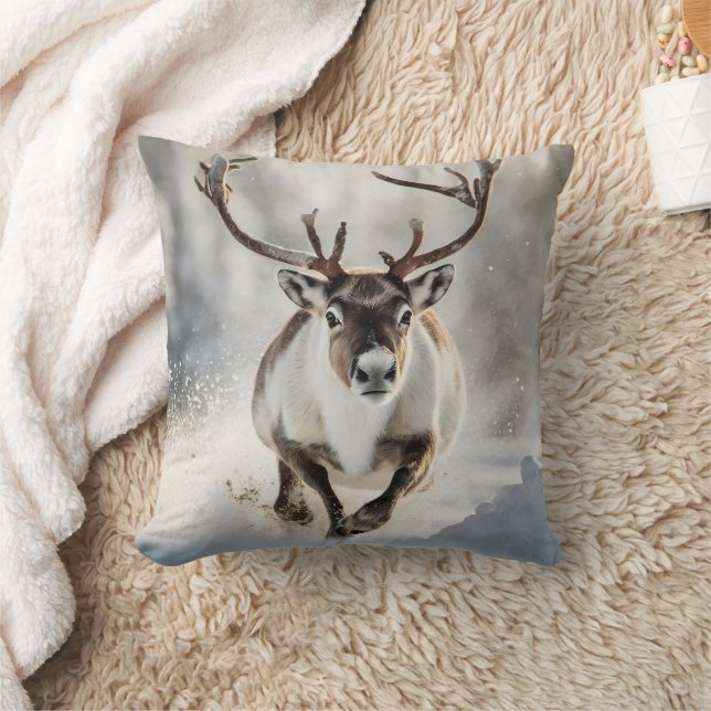 Reindeer Pillow! Throw Pillow (Blanket)