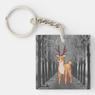 Reindeer, Pixel Art Keychain