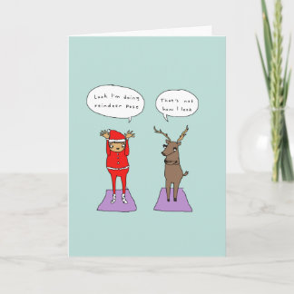Reindeer Pose | Funny Yoga Comic Christmas Card
