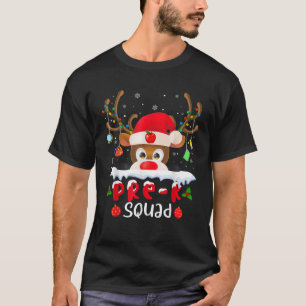 Reindeer Pre K Squad Christmas School Matching Fun T-Shirt