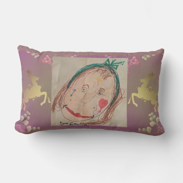 Reindeer Purple w/Photo Throw Pillow (Front)