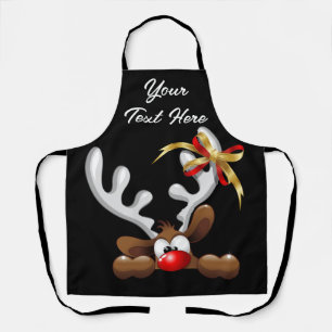 Reindeer Puzzled Funny Christmas Character Apron