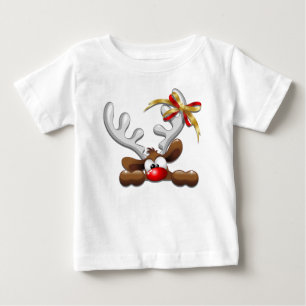 Reindeer Puzzled Funny Christmas Character Baby T-Shirt