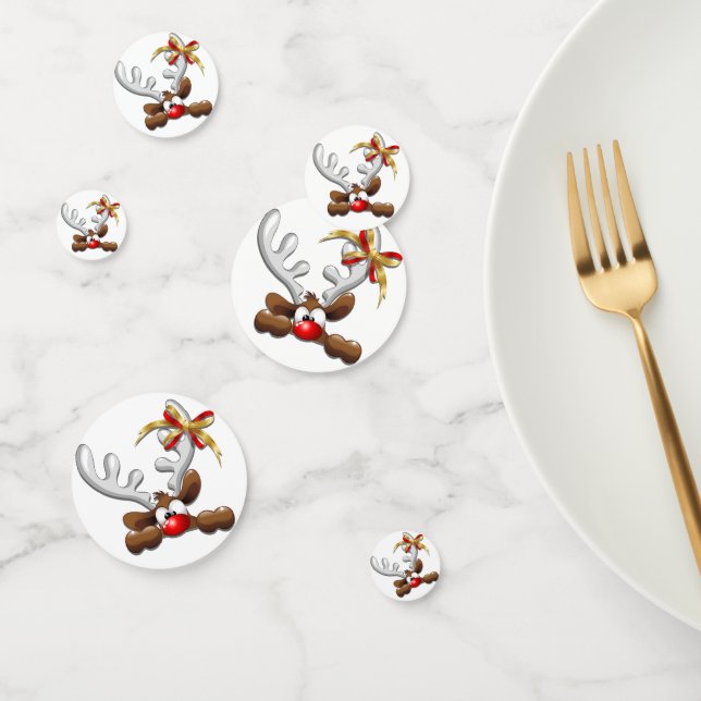 Reindeer Puzzled Funny Christmas Character Confetti (Group)