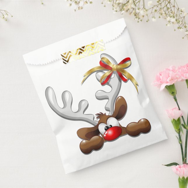 Reindeer Puzzled Funny Christmas Character Favour Bag (Sealed)