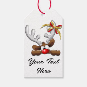 Reindeer Puzzled Funny Christmas Character Gift Tags