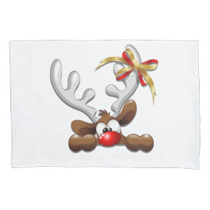 Reindeer Puzzled Funny Christmas Character Pillowcase