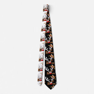 Reindeer Puzzled Funny Christmas Character Tie