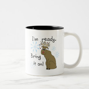 Reindeer Ready for Christmas Tshirts and Gifts Two-Tone Coffee Mug