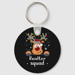 Reindeer Realtor Squad Christmas School Matching  Keychain