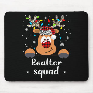 Reindeer Realtor Squad Christmas School Matching Mouse Pad