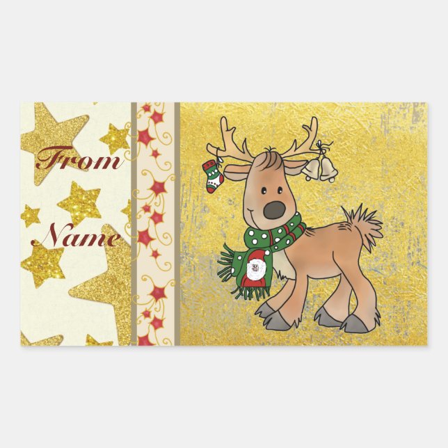 reindeer rectangles sticker (Front)