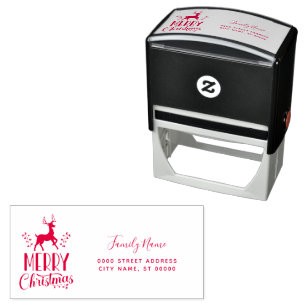 Reindeer Return Address Self-inking Stamp