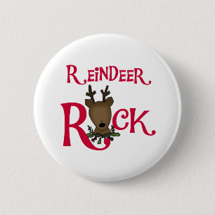 Reindeer Rock 2 Inch Round Button