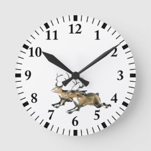Reindeer Round Clock