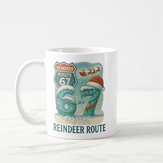 Reindeer Route 67 Christmas Mug (Gauche)