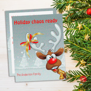 Reindeer Rudolph christmas fun wishes Postcard