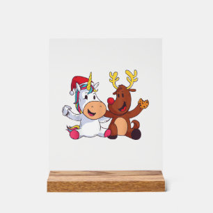 Reindeer Rudolph Christmas Ren Red Nosed Unicorn G Acrylic Sign