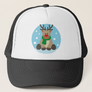 Reindeer Rudolph Christmas Winter December Trucker Hat