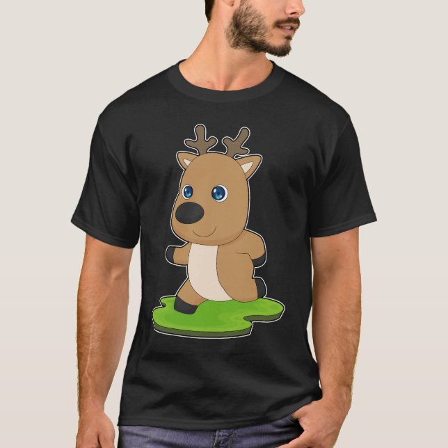 Reindeer Runner Running Sports T-Shirt (Front)