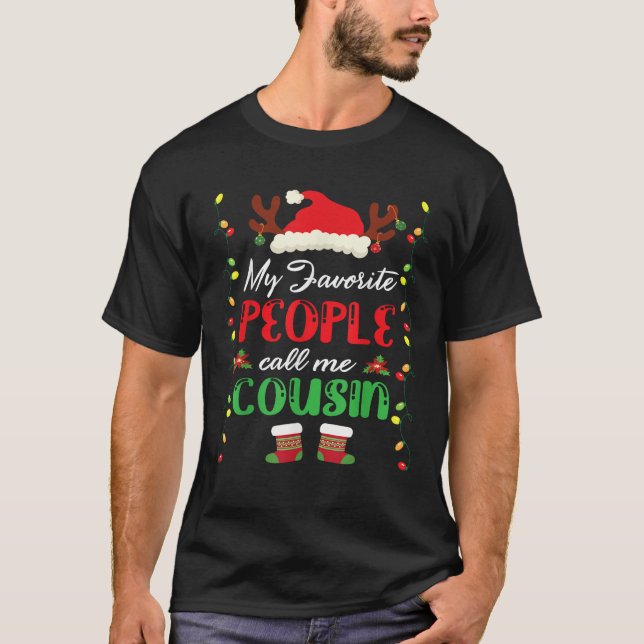 Reindeer Santa Claus Xmas My Favourite People Call T-Shirt (Front)