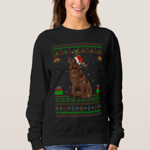 Reindeer Santa Hat Matching Ugly Newfoundland Chri Sweatshirt