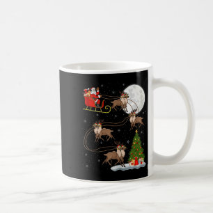 Reindeer Santa Sleigh Flying Funny Magical Christm Coffee Mug
