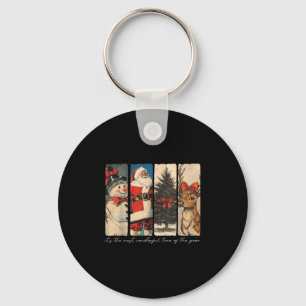 Reindeer Santa Snowman Christmas Xmas Tree Family  Keychain
