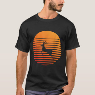 Reindeer Shadow silhouette in front of a Sun  T-Shirt