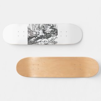 Reindeer Sketch 8 foot Skateboard