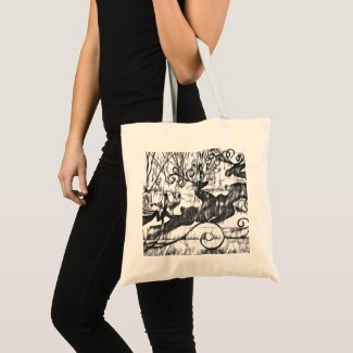 Reindeer Sketch Budget Tote Bag