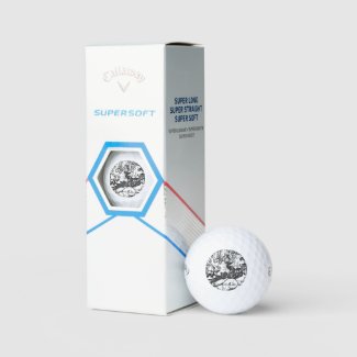 Reindeer Sketch Callaway 3pk Golf Balls