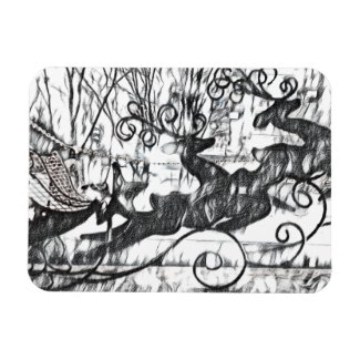 Reindeer Sketch Flexible Photo Magnet