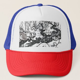 Reindeer Sketch Trucker Hat