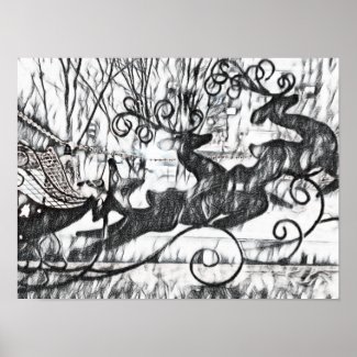 Reindeer Sketch Value Poster (Matte)