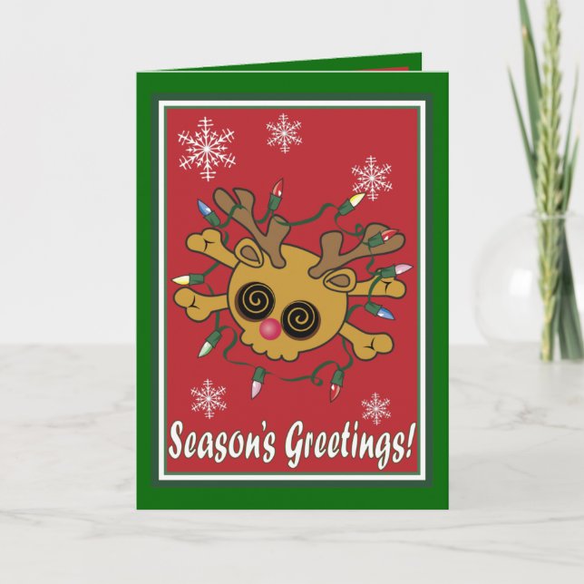 Reindeer Skull Holiday Card (Front)