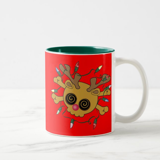 Reindeer Skull Two-Tone Coffee Mug (Right)