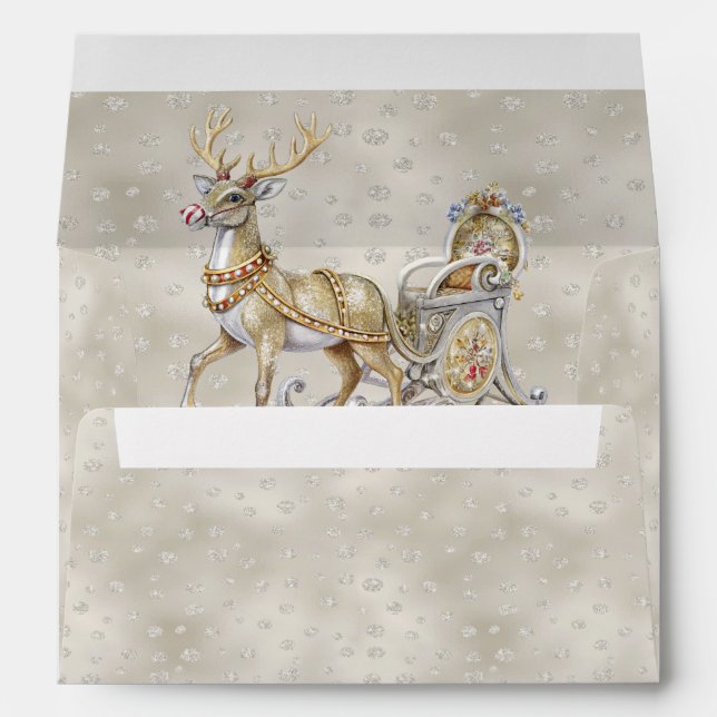 Reindeer Sleigh Holiday Envelope (Back (Bottom))