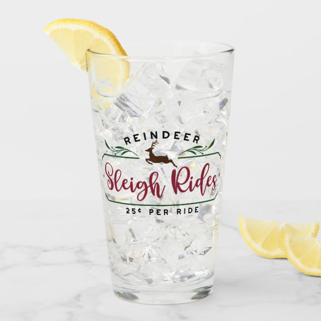 Reindeer Sleigh Rides Glass (Front Ice)