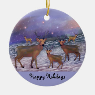 Reindeer Snowfall Holiday Ornaments