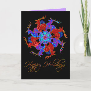 Reindeer Snowflake Holiday Greeting Card