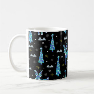 Reindeer, snowflakes, Christmas pattern Coffee Mug