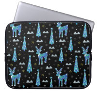 Reindeer, snowflakes, Christmas pattern